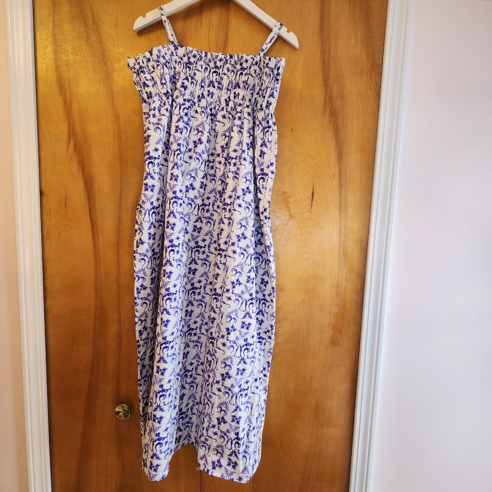 Taylor Tillman Women's Zoe Dress in Indigo Botanica Cotton, Size S, $196 NWT